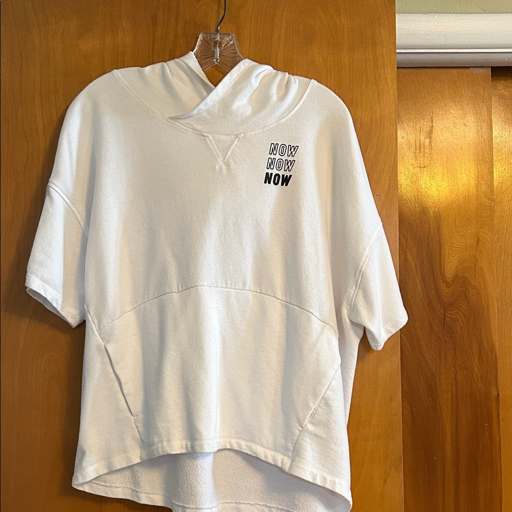 White Fabletics Short Sleeve Hoodie